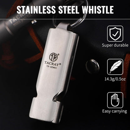 TACRAY Emergency Whistles Lifeguard Safety Whistle with Neck Chain and Keychain for Outdoor Camping Hiking