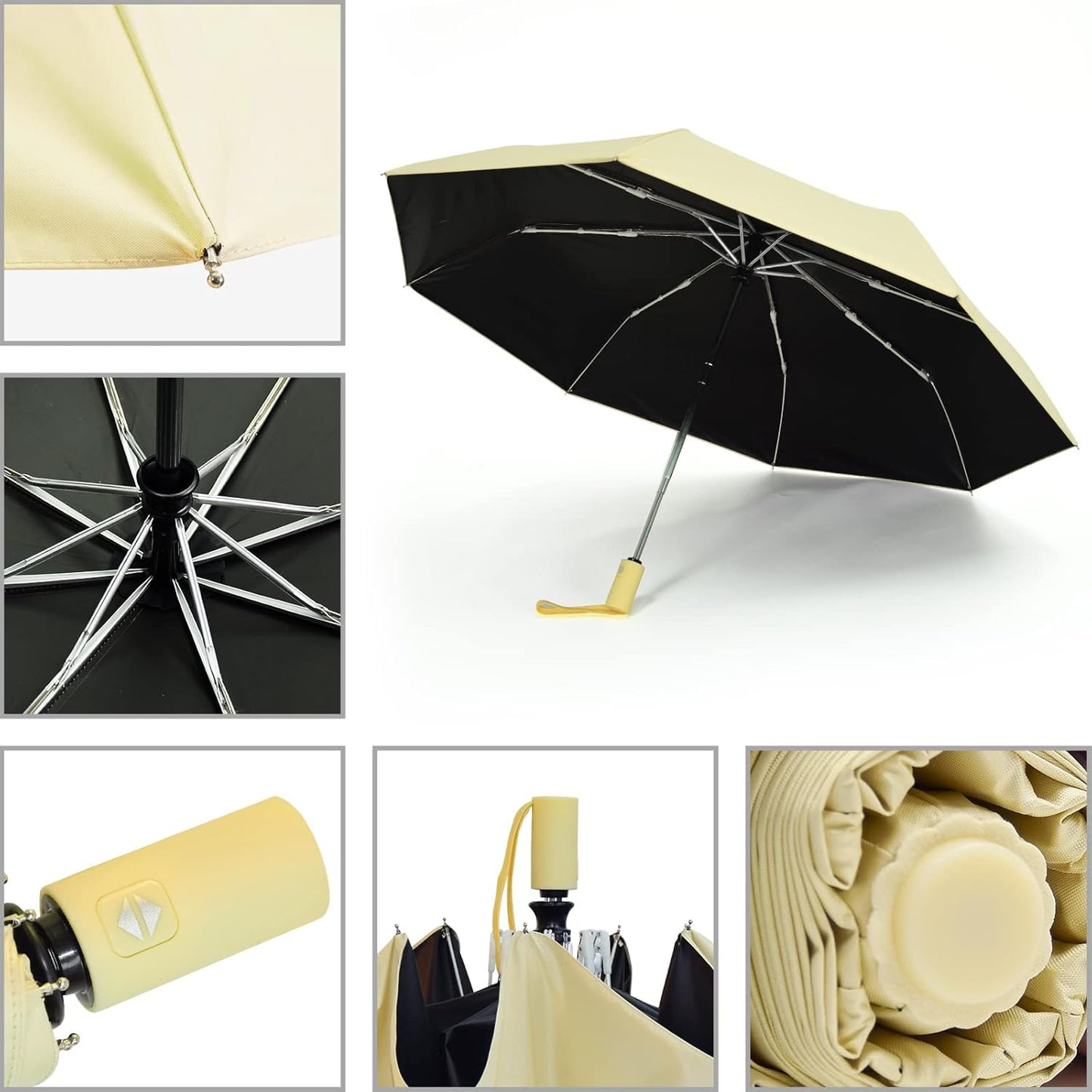 SY COMPACT Umbrella Automatic Travel Waterproof Light Folding Umbrellas Easy Carry for Women and Men