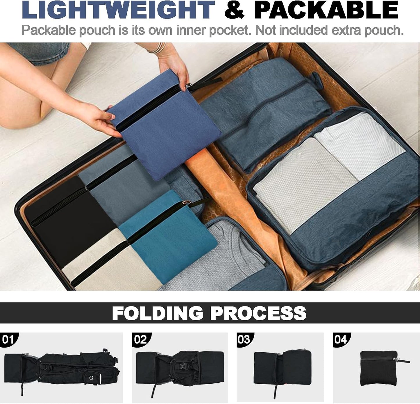 Seektop 15L Small Hiking Backpack for Women Men, Foldable Packable Backpack with Phone Pocket, Lightweight Travel Daypack for Hiking Camping Outdoor (Black)