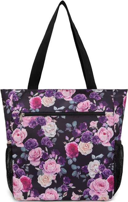 ETidy Large Capacity Foldable Tote Bag With Zipper Water-resistant SandproofWomen Beach Bag Handbag GymBag Travel ShoppingBag