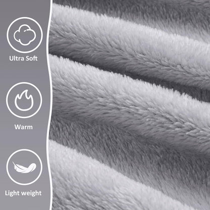 Travel Blanket, Ultra-Soft, Warm & Lightweight Travel Blanket Airplane with Bag, 65x40 in, Airplane Travel Essentials for Women, Men & Kids, Included Eye Mask, Luggage Sleeve & Backpack Clip