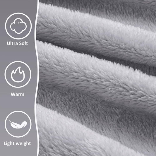 Travel Blanket, Ultra-Soft, Warm & Lightweight Travel Blanket Airplane with Bag, 65x40 in, Airplane Travel Essentials for Women, Men & Kids, Included Eye Mask, Luggage Sleeve & Backpack Clip