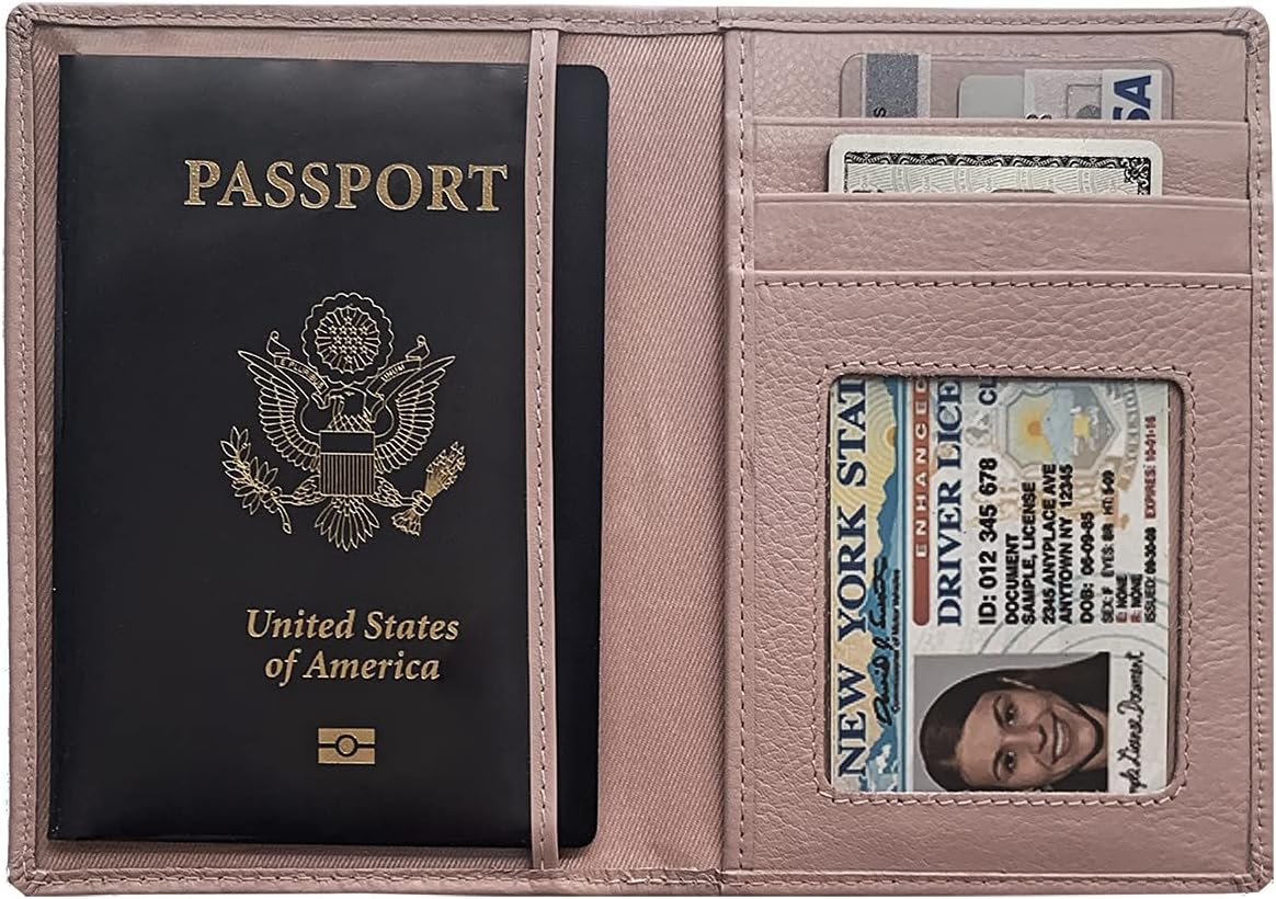 Personalized Monogrammed Blush Leather RFID Passport Wallet