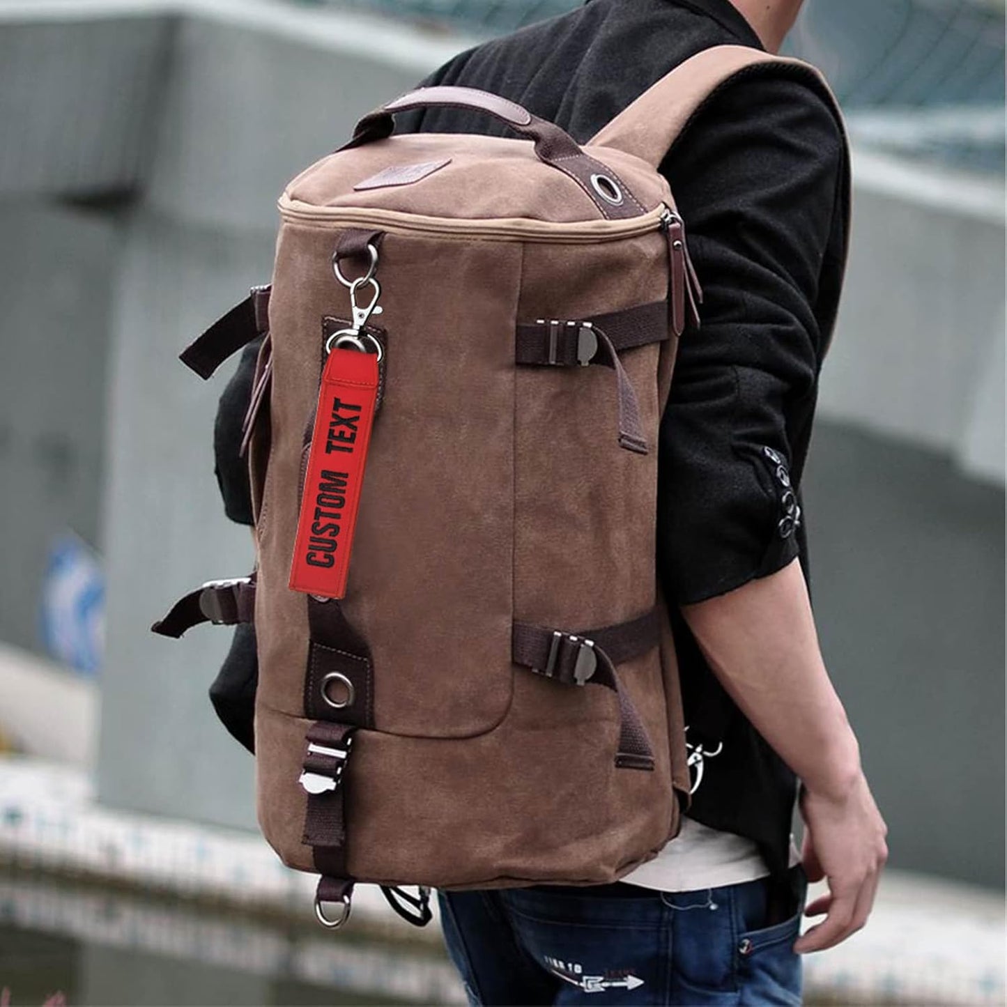 Custom Luggage Tags, Custom Personalized Luggage tag Name, Embroidery Key Ring Accessories for Car, Luggage, Crate,Gear