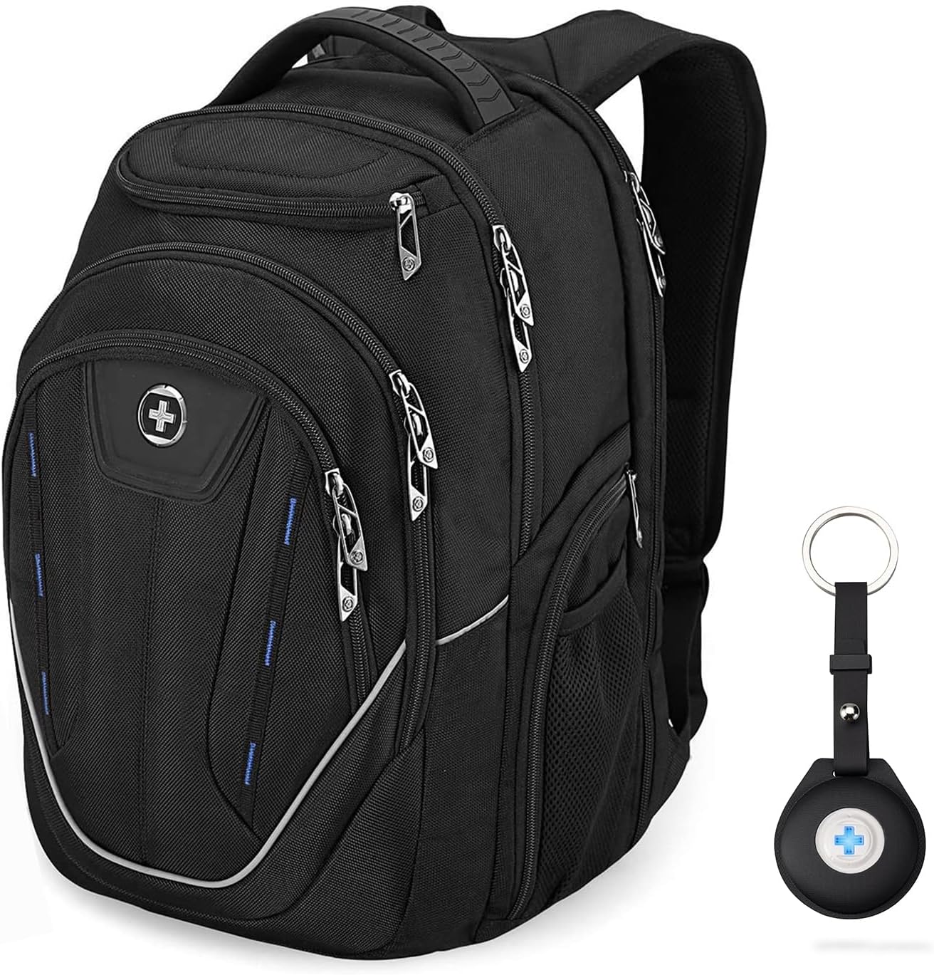 Swissdigital Design TSA Business Laptop Backpack For Men with Apple Find My,Travel Backpack With USB Charging Port,College Tech Backpacks With RFID Pockets Presents For Men Fits 15.6 Inch Computer