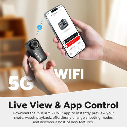 SJCAM C110Plus Magnetic Combo, 4K POV Pocket Action Camera,170° FOV Video, 6-Axis Stabilization,Mini Body Camera, Waterproof, Wearable cam for travel sport,Built-in Mic for Vlogging,Helmet Mount,Black