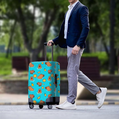 Capybara Suitcase Cover Elastic Luggage Covers for Suitcase Fit 26-29 Inch, Zip Closure Baggage Case Anti-Scratch Luggage Covers Protector Cute Cartoon Animal Baggage Cover