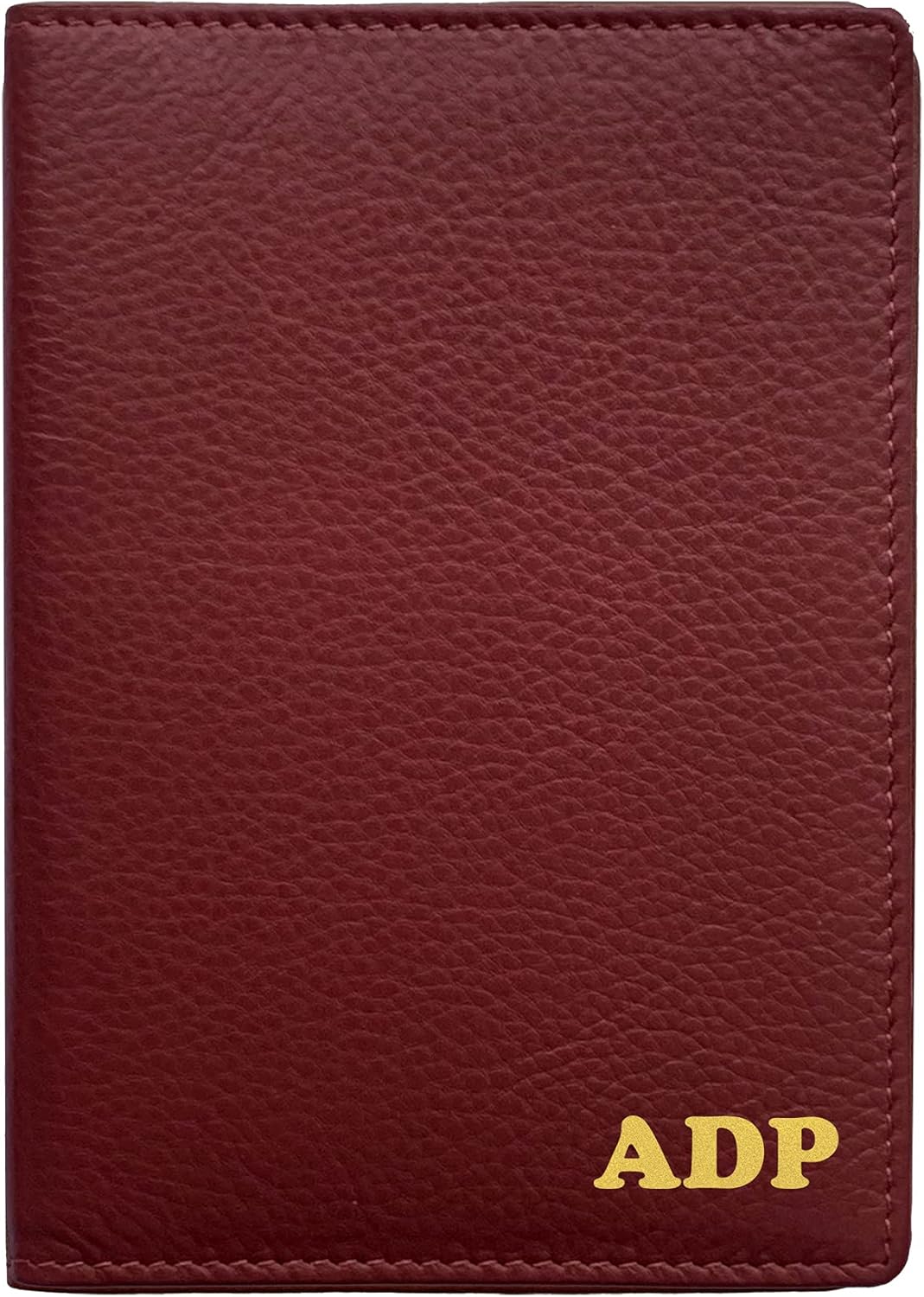Personalized Monogrammed Merlot Leather RFID Passport Wallet