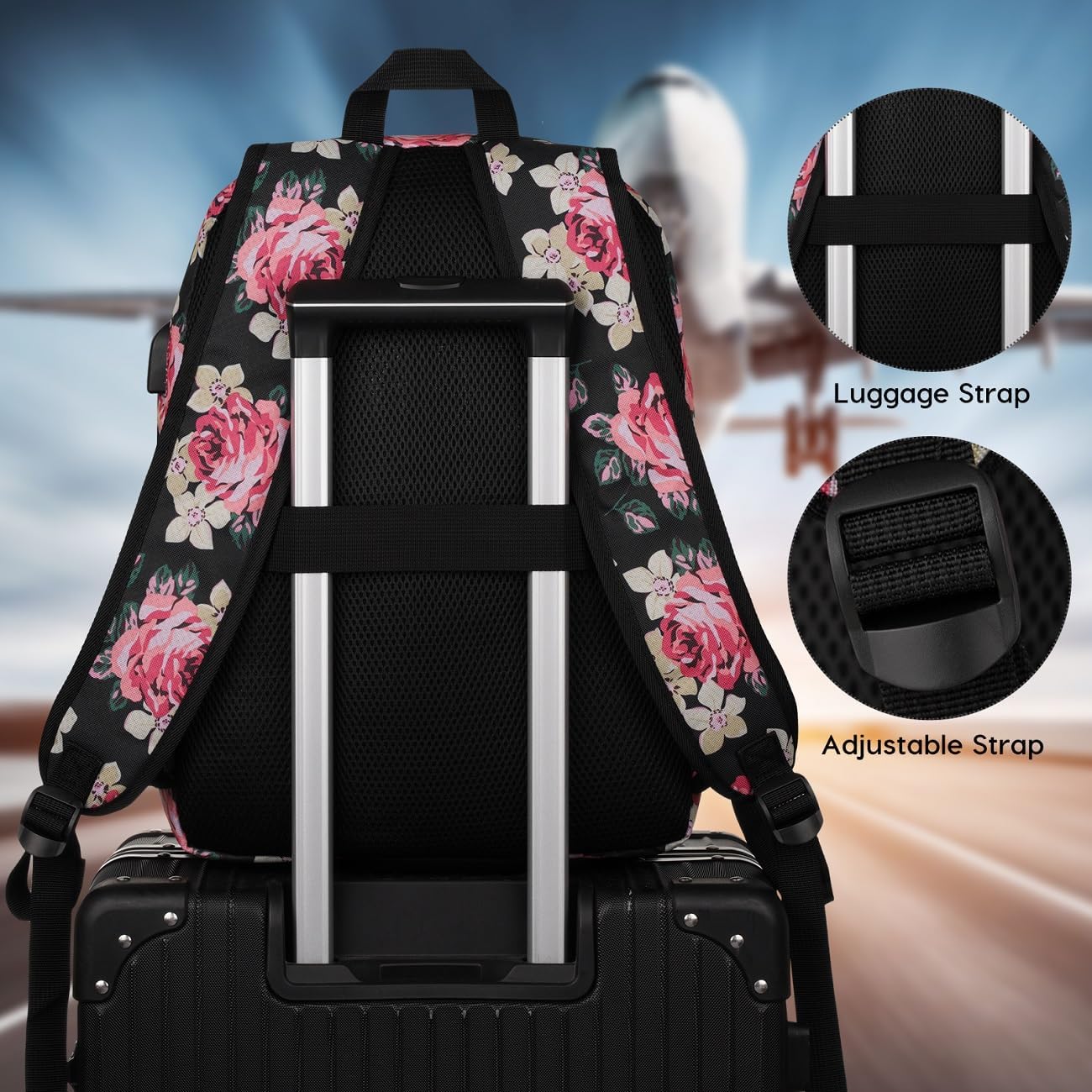 School Backpack,Classic Bookbag Women and Teen Girl Schoolbag with USB Port for High School College Office Work Travel