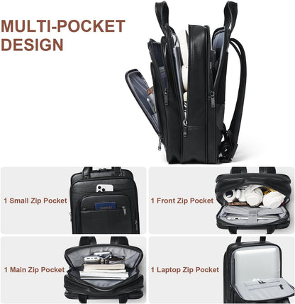 Shrrie 15.6" Laptop Backpack,Business Work Backpack Briefcase,Durable Computer Backpack for Office,Travel,College,Two-tone Black