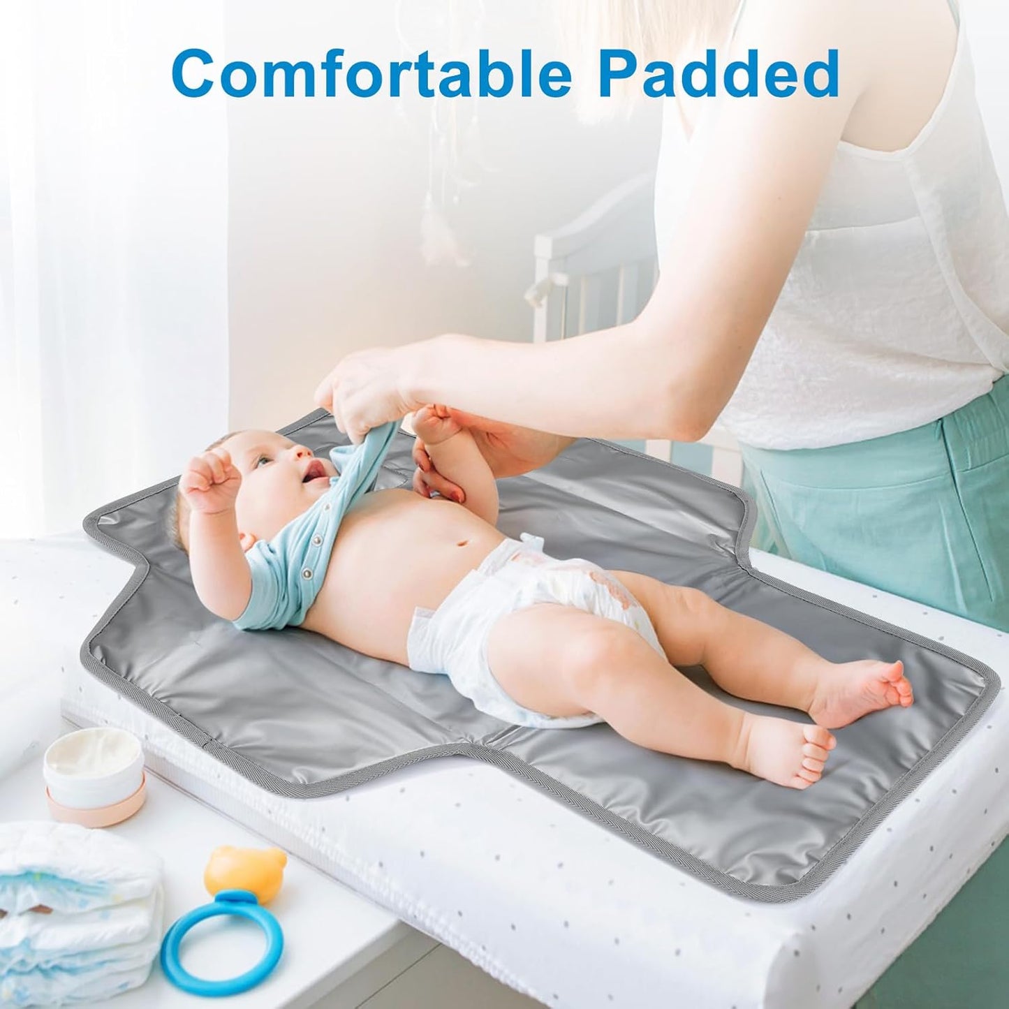 Accmor Portable Diaper Changing Pad, Waterproof Baby Changing Mat, Foldable Travel Diaper Changing Pads for Baby, Baby Essentials Shower Registry Gifts