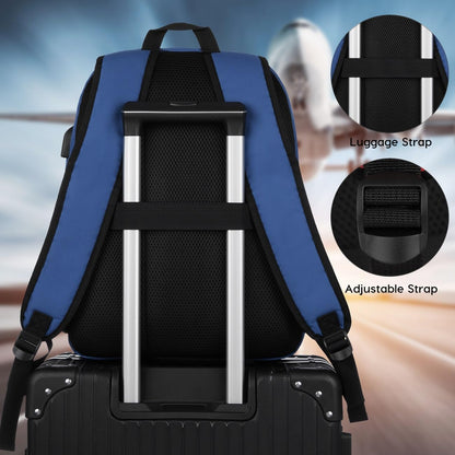 17.3 inch School Backpack,Classic Bookbag Backpack with USB Port for High School College Students Travel