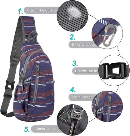 TITECOUGO Small Sling Bag, Lightweight Crossbody Backpack for Men Women, Shoulder Bag for Sports and Outdoor