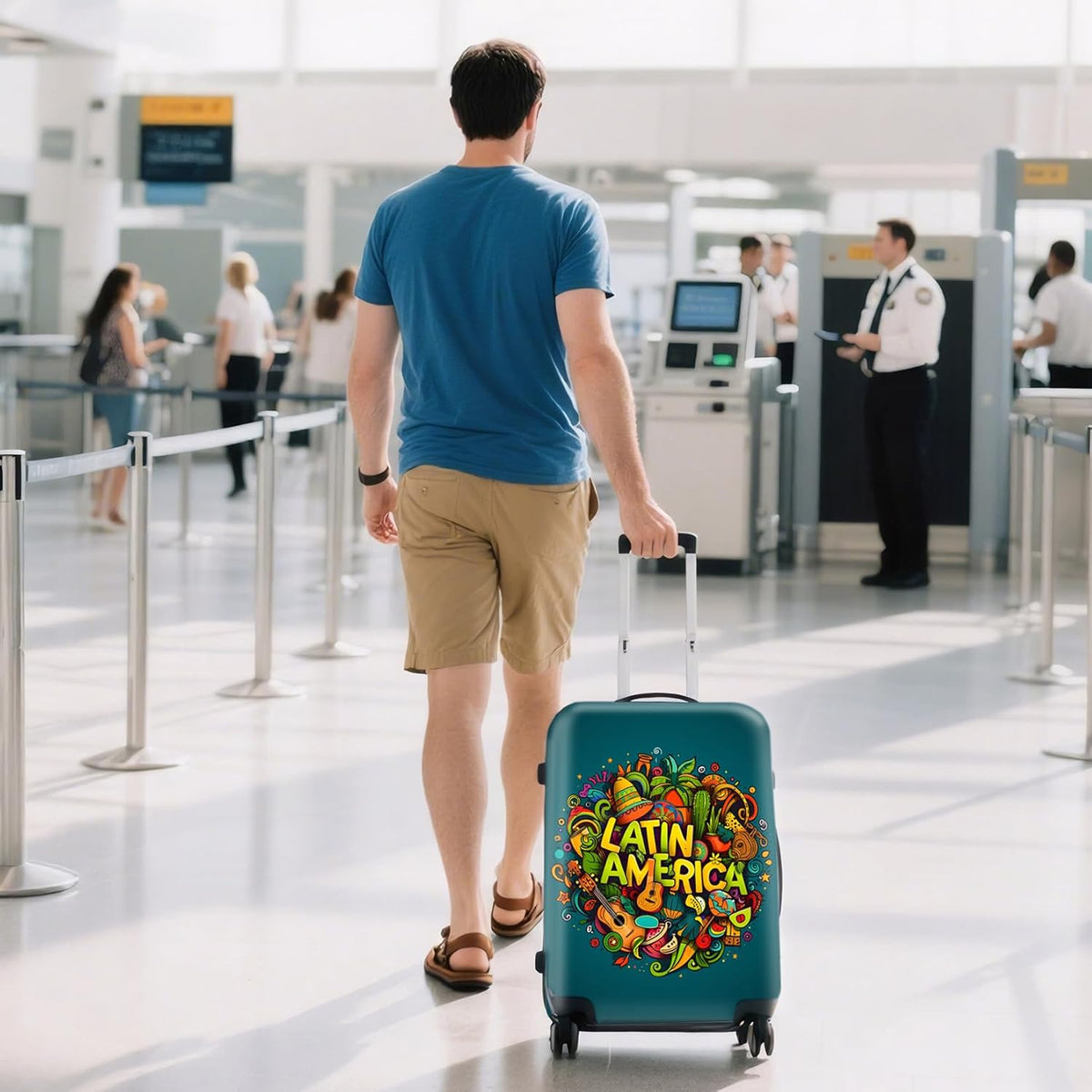 WUJIAONIAO Travel Luggage Cover Baggage Suitcase Cover Protector Skins 18-32 Inch (US-Area, M (for 22-24 inch luggage))