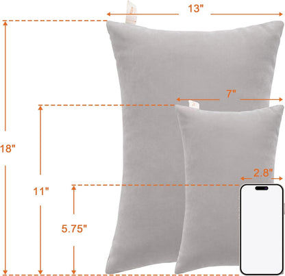 NTBAY Toddler Pillows, Down Alternative 13"x18" Pillows, Machine Washable - Soft and Breathable Travel Small Pillows for Sleeping, Ideal for Daycare, Crib, Cot, Light Grey