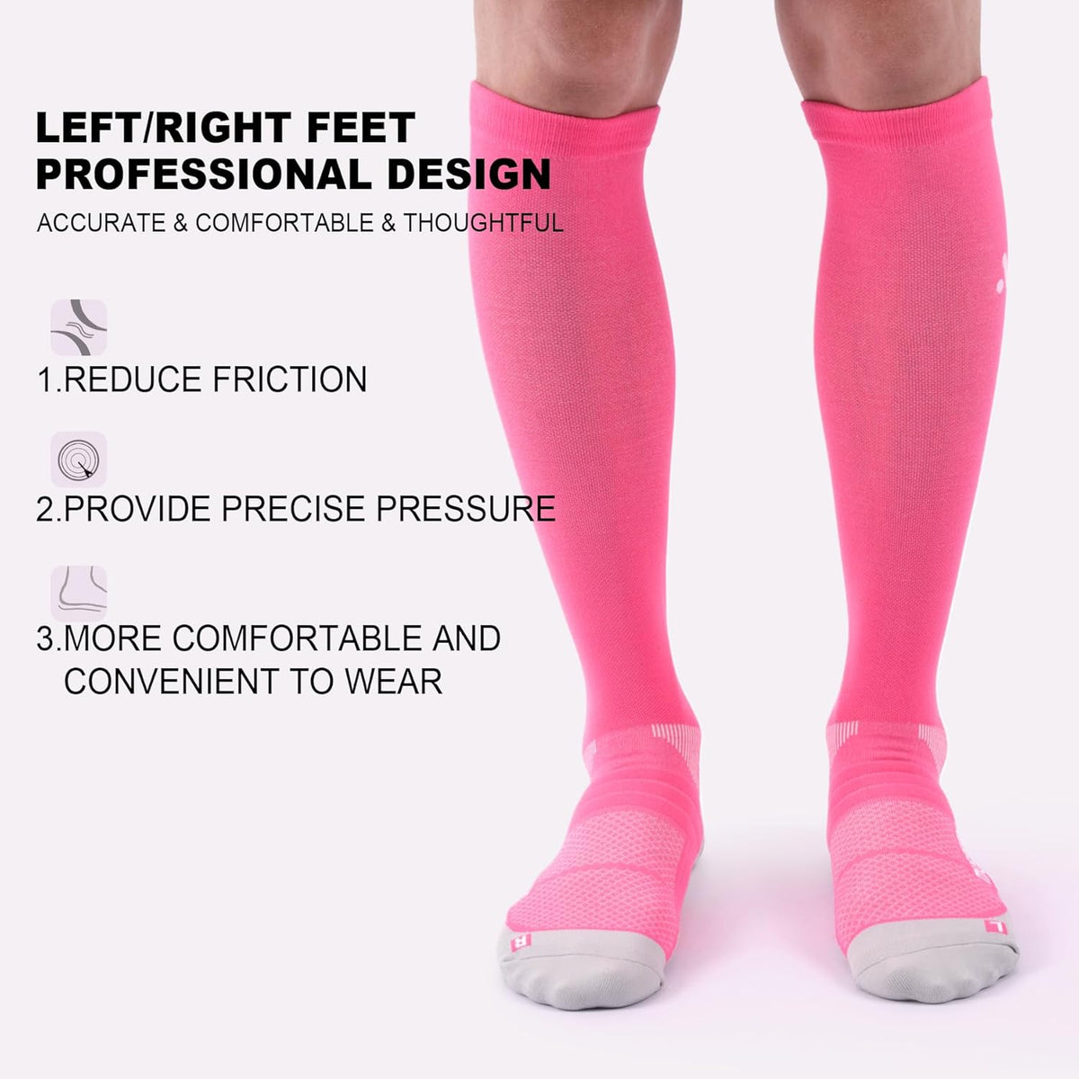 Compression Socks for Women and Men,Knee High 15-20mmHg Graduated Circulation(3 Pairs) for Nurses,Pregnant,Travel