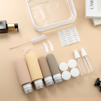 16 Pack Travel Bottles for Toiletries, Large 6oz Silicone Travel Containers jar for Toiletries, Leak Proof Refillable Liquid Shampoo And Conditioner Travel Essentials toiletry Bottles