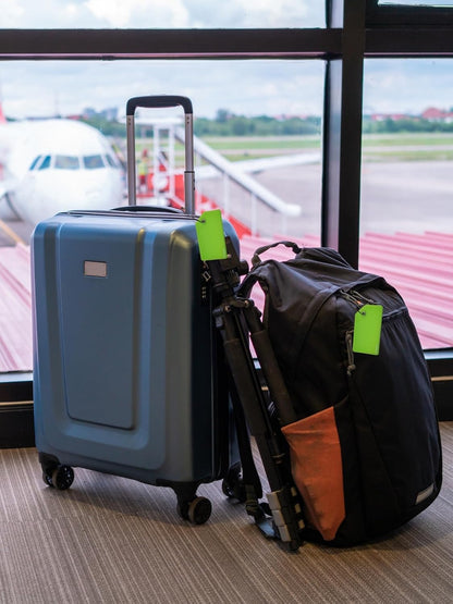 5 Pack Silicone Luggage Tag with Stainless Loop and Name Id Card, Perfect for Suitcases, Handbags and Luggage