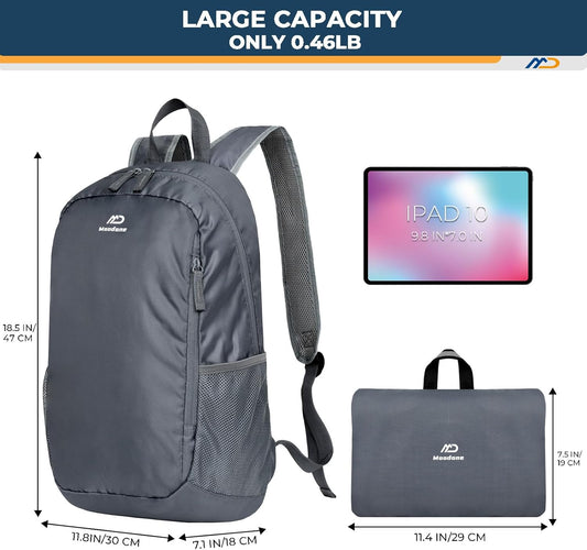 Lightweight Packable Backpack 30L,Light Foldable Backpacks Compact Folding Waterproof Resistant Collapsible Hiking Outdoor Bag Day Pack for Travel Camping