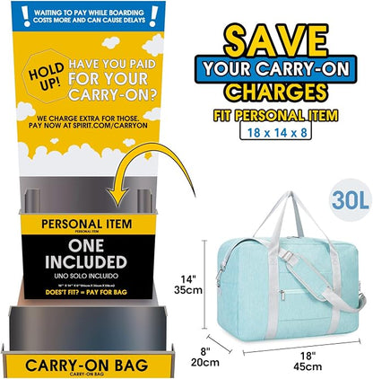 For Spirit Airlines Personal Item Bag 18x14x8 Foldable Travel Duffel Bag - Image 2