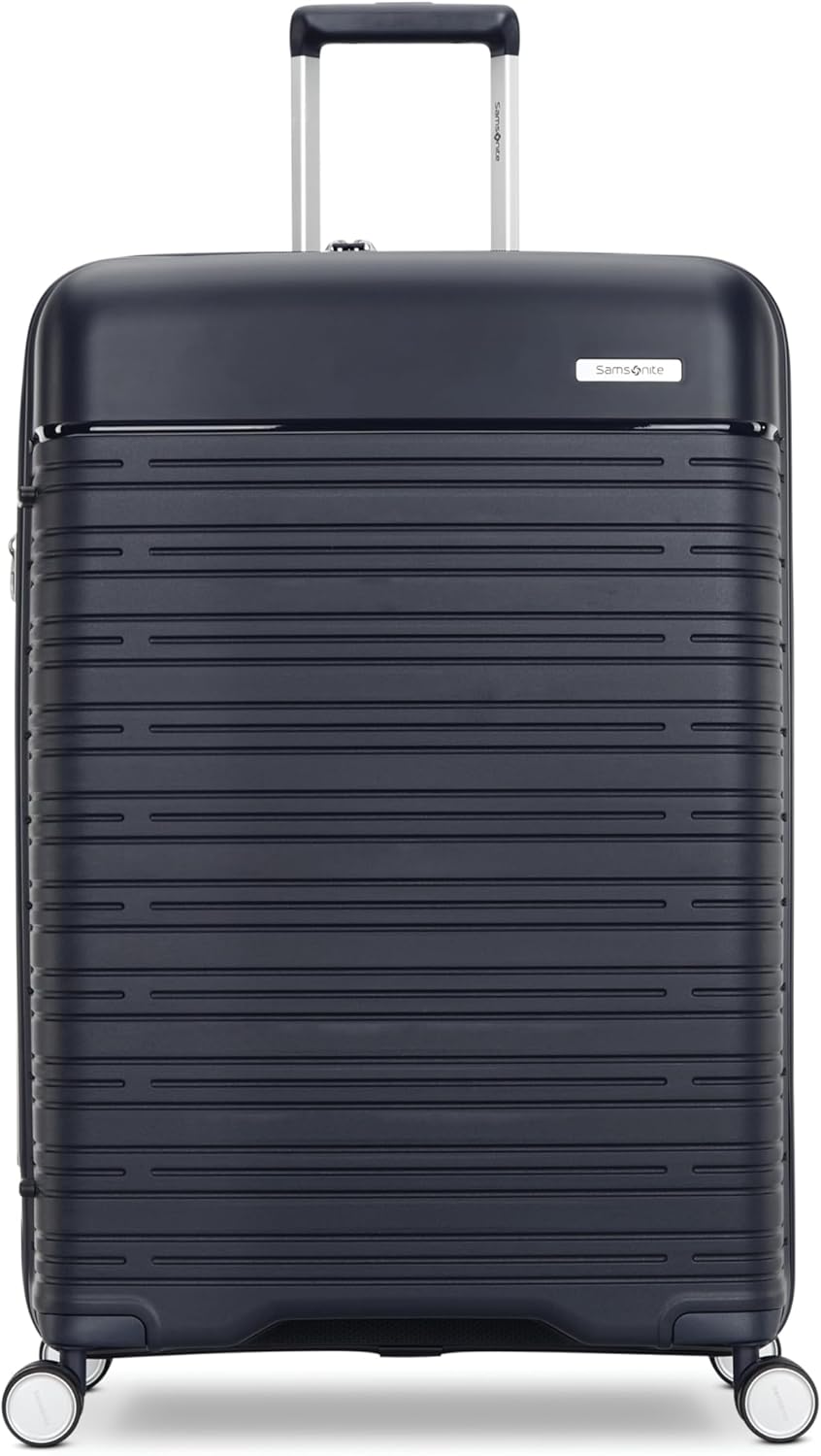 Samsonite Elevation Plus - Large Hardside Luggage - Scratch Resistant Polypropylene Shell, RightHeight™ Adjustable Handle, Integrated AirTag Holder, TSA Lock, WetPak™ Compartment - Midnight Blue
