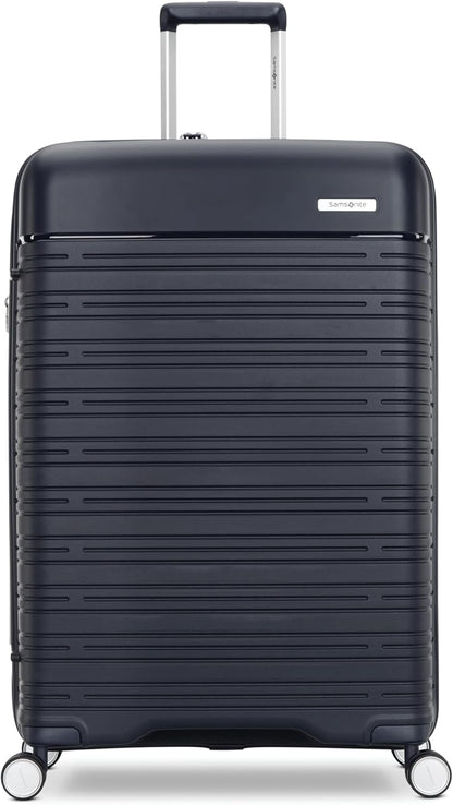 Samsonite Elevation Plus - Large Hardside Luggage - Scratch Resistant Polypropylene Shell, RightHeight™ Adjustable Handle, Integrated AirTag Holder, TSA Lock, WetPak™ Compartment - Midnight Blue