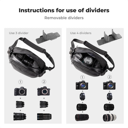 K&F Concept 2 in 1 Sling Bag Everyday Shoulder Bag & Multifunction Photography Crossbody Camera DSLR Backpack Portable Bag