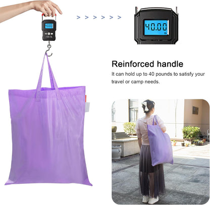 Polecasa Small Heavy Duty Laundry Bag with 130gsm Tear Resistant Fabric and Handles, Easy to Carry Durable Dirty Clothes Drawstring Bag, Perfect for College Dorm, Travel 21”x24”,Purple