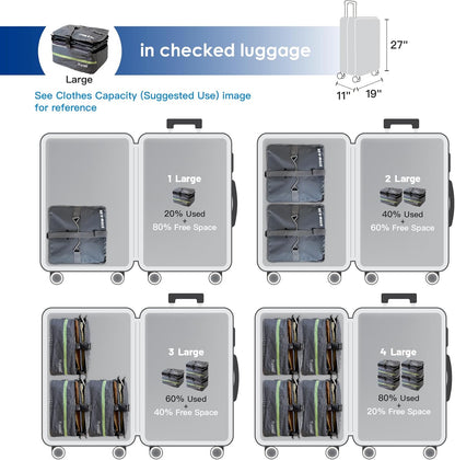 Grand Fusion Stow-N-Go Travel Luggage Organizer – Portable Hanging Travel Shelves, Carry-On Closet Organizer, Hanging Packing Cubes, Collapsible Carry-On Organizer for Cruises & Hotels. Dark Gray - L