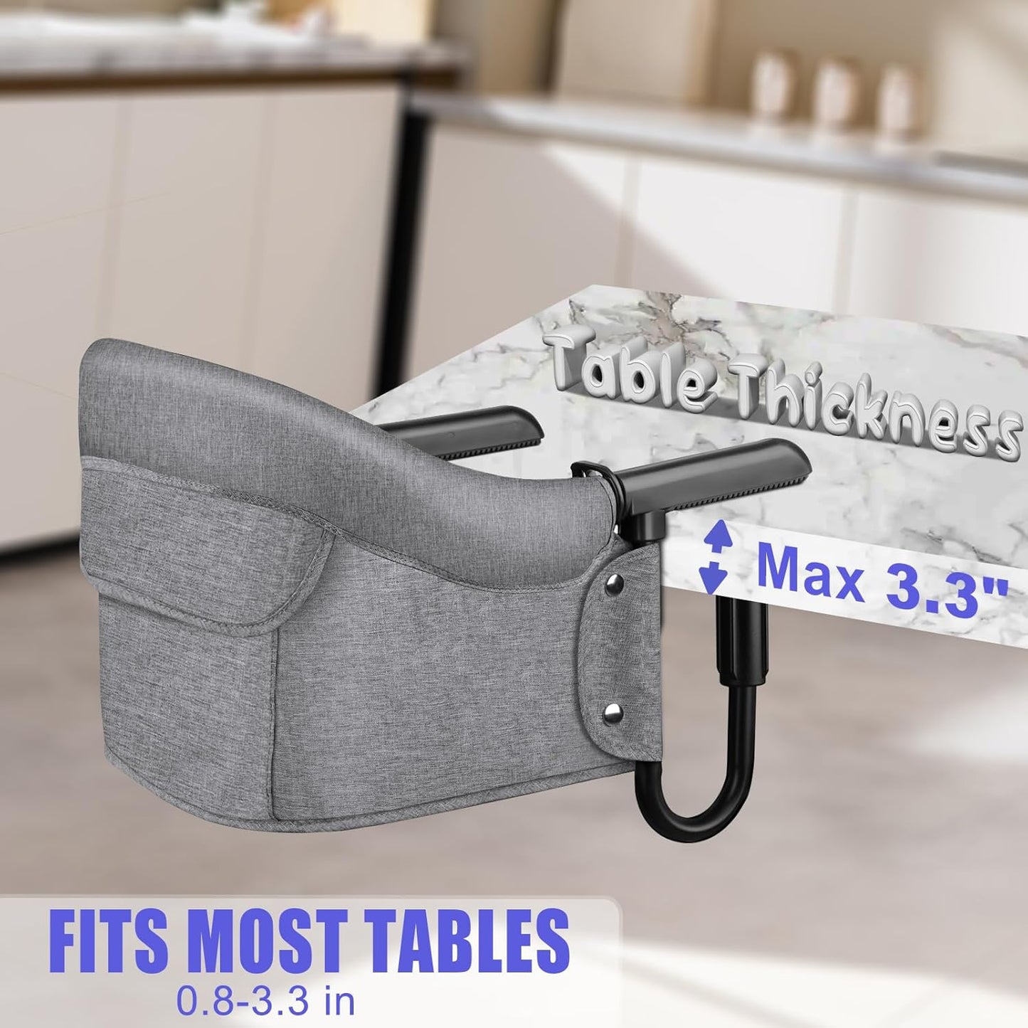 Hook On High Chair, Attach to Fast Table Chair,Clip on High Chairs to Table,Foldable Storage Feeding Baby Seat for Baby Toddler Home and Travel,Lightweight Space-Saving Design,Portable High Chairs