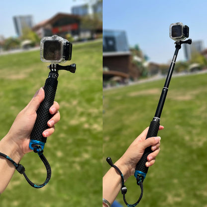 19” Short Extension Selfie Stick Compact Handle Grip Adjustable Waterproof Monopod Pole Compatible with GoPro Hero 13 12 11 10 9 8 7 6 5 AKASO DJI Osmo Action Camera(Mini Size)