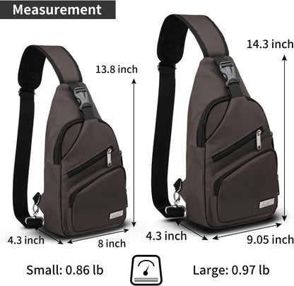 AMJ Crossbody Sling Bag Men Women, Casual Shoulder Backpack, Chest Daypack Satchel for Hiking Travel