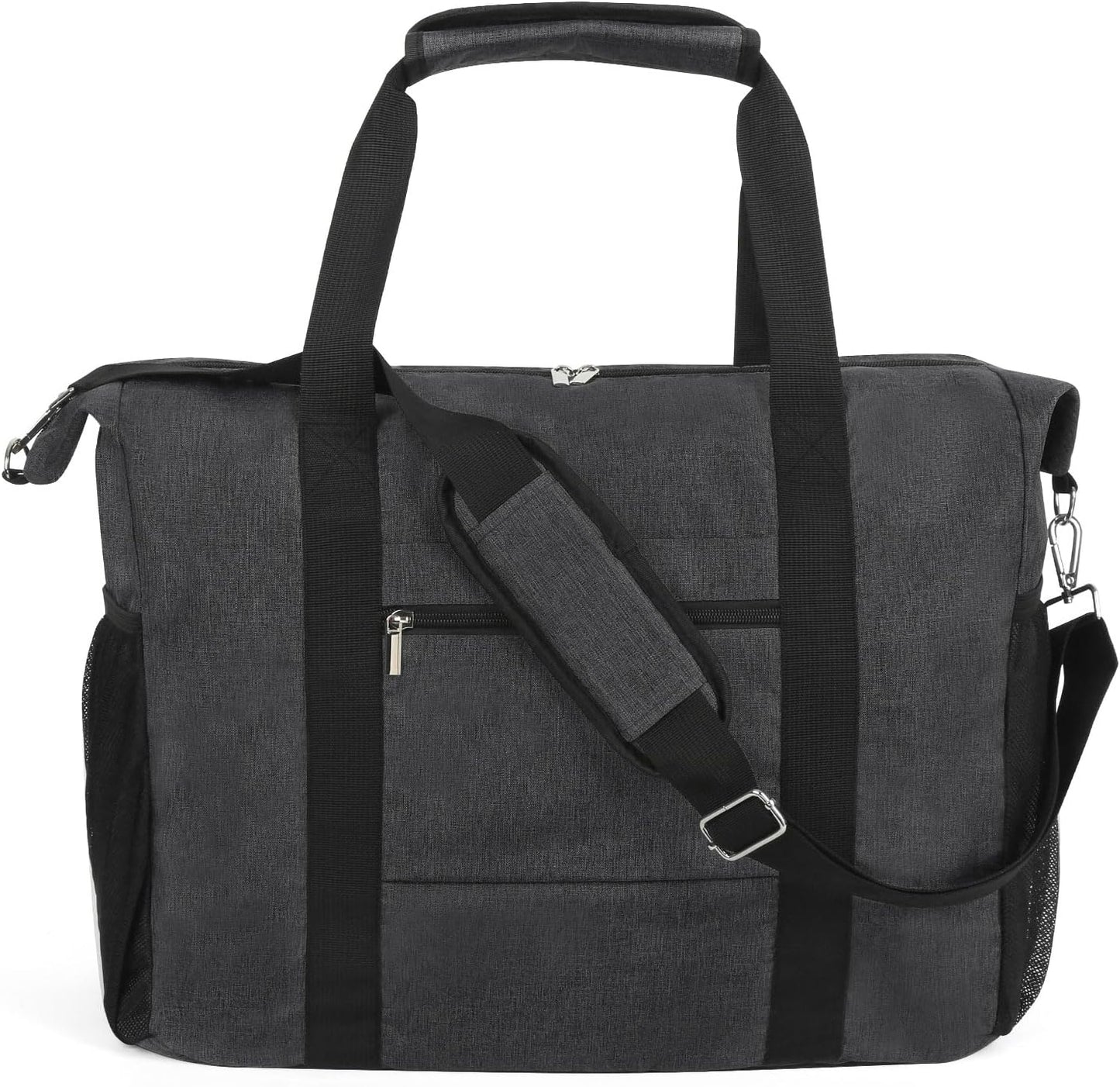 Travel Duffel Bag for Women Men,Sports Tote Gym Bag With Wet Pocke,Foldable Carry on Luggage Bag,Black