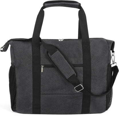 Travel Duffel Bag for Women Men,Sports Tote Gym Bag With Wet Pocke,Foldable Carry on Luggage Bag,Black