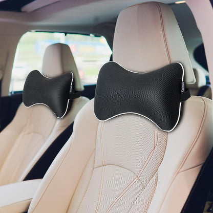 Inflatable Car Neck Pillow, Soft Headrest Inflatable Car Pillow for Driving Seat with Adjustable Strap, Comfortable Ergonomic Design Neck Support and Breathable Washable Cover