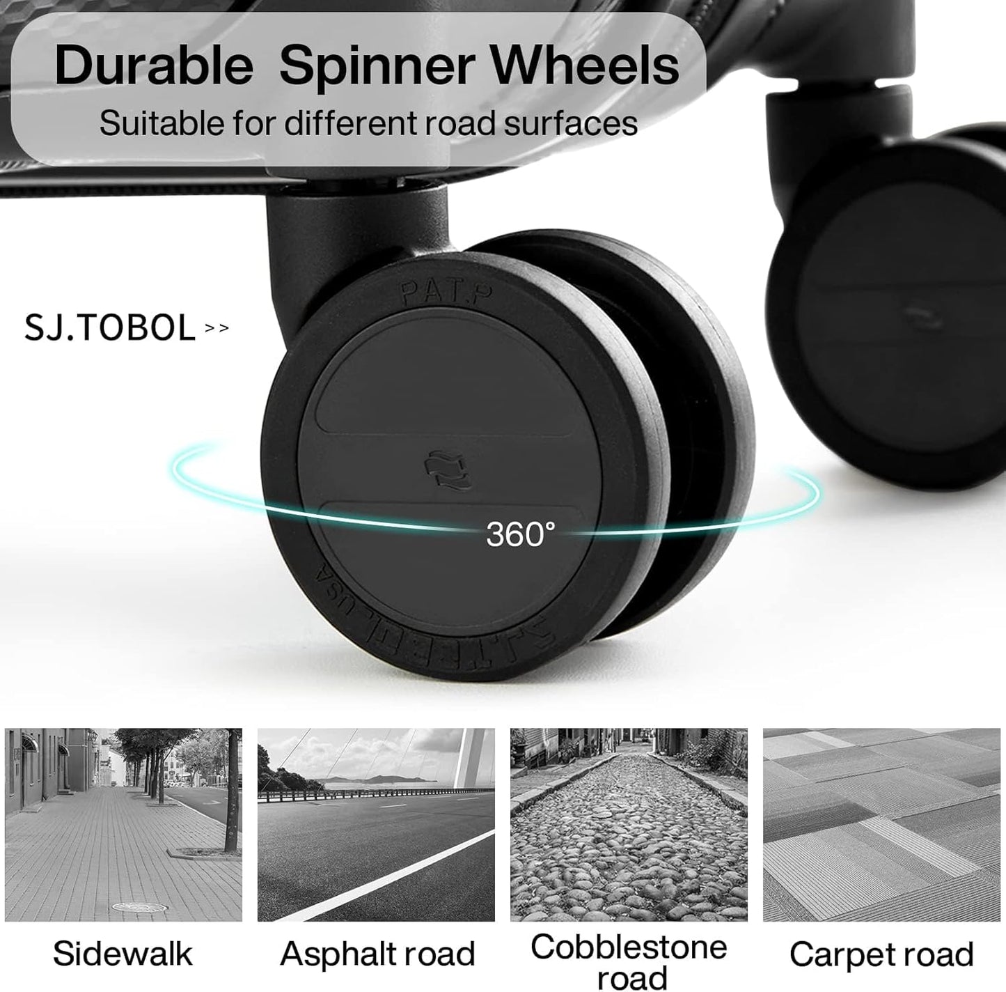 Hanke Luggage Sets 2 piece Carry On Luggage with Wheels PC Hard Shell Suitcases Lightweight Checked Travel Luggage Large Travel Suitcase Woman Men 20/29 Inch(Jet Black)