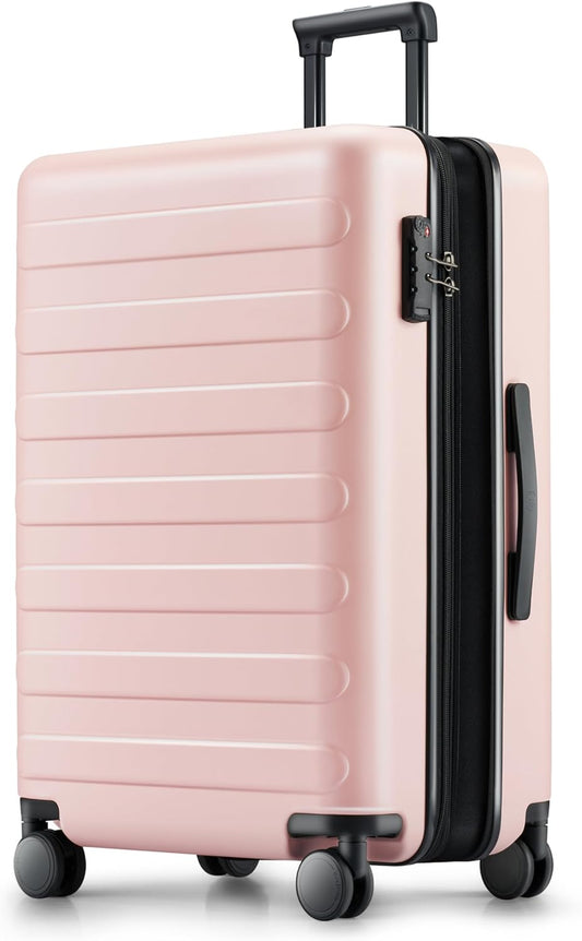 Carry on Luggage 22 X 14 X 9 Airline Approved, 20 Inch Luggage for 3-5 Days Travel, Double Spinner Wheels, 100% Hardshell PC, TSA Lock (00-Pink (Expandable), Checked 28-Inch)