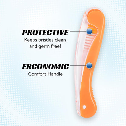 Lingito Mini Toothbrush with Cover, Folding Travel Size, Adults Kit (7 Pack Soft)