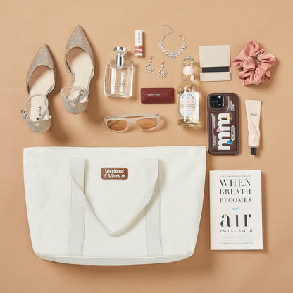 AW BRIDAL Monogram Canvas Tote Bag for Chrismas, Bridal Shower, Retirement, Birthday Gifts for Women Mom Wife Sister Friends