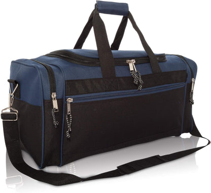 DALIX 21" Blank Sports Duffle Bag Gym Bag Travel Duffel with Adjustable Strap in Navy Blue