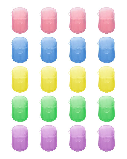 DF DUALFERV Paper Hand Soap Sheets for Traveling, 20 Pack (400 Sheets) Mini Portable Hand Soap Sheets, Scented Disposable Soap Sheet, Colorful Camping Soap Sheets, Travel Soap Sheets for Hand Washing