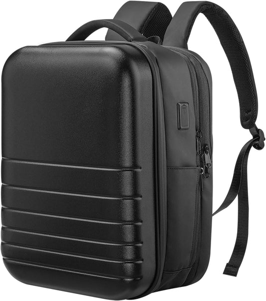 SOKOK Carry On Travel Backpack Waterproof Business Backpack Expandable with Laptop Compartment and Charging, Hardshell Computer Backpack for Men and Women, Black