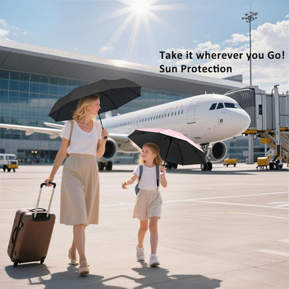 BAODINI Travel Mini Umbrella for Purse With Case Small Compact UV Sun Protection Sun Lightweight Tiny Pocket Umbrella for Women Kids and Men