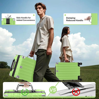 Krute Luggage 28 Inch Aluminum Frame Luggages TSA Lock No Zipper Checked Suitcase with Spinner Wheels Hardshell Lightweight PC+ABS Large Suit Case