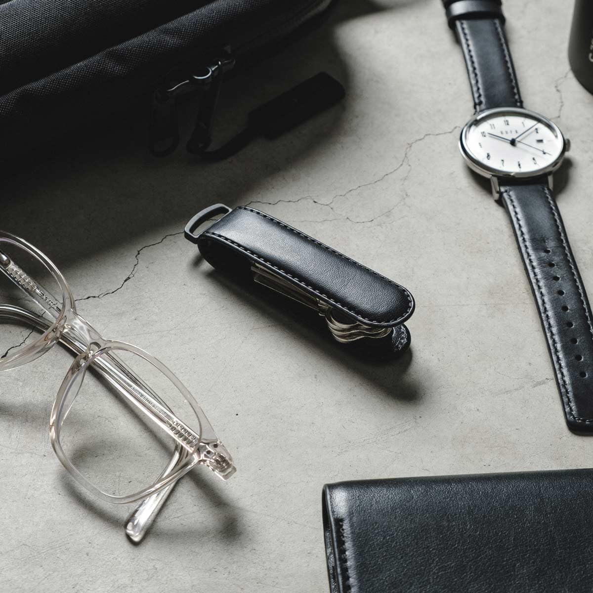 Jibbon Italian Premium Leather Key Organizer - Stylish Key Holder with Marine Grade 316 Stainless Steel, Compact EDC Keychain