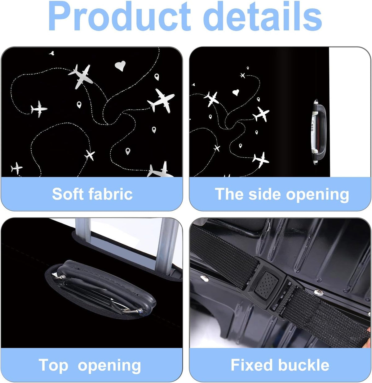 Luggage Cover Washable Suitcase Protector Anti-Scratch,Stretchable Fit for 20-34Inch Luggage Durable Travel Bag Cover with Zipper Closure (Airline, XL(fits 32-34Inch suitcase))