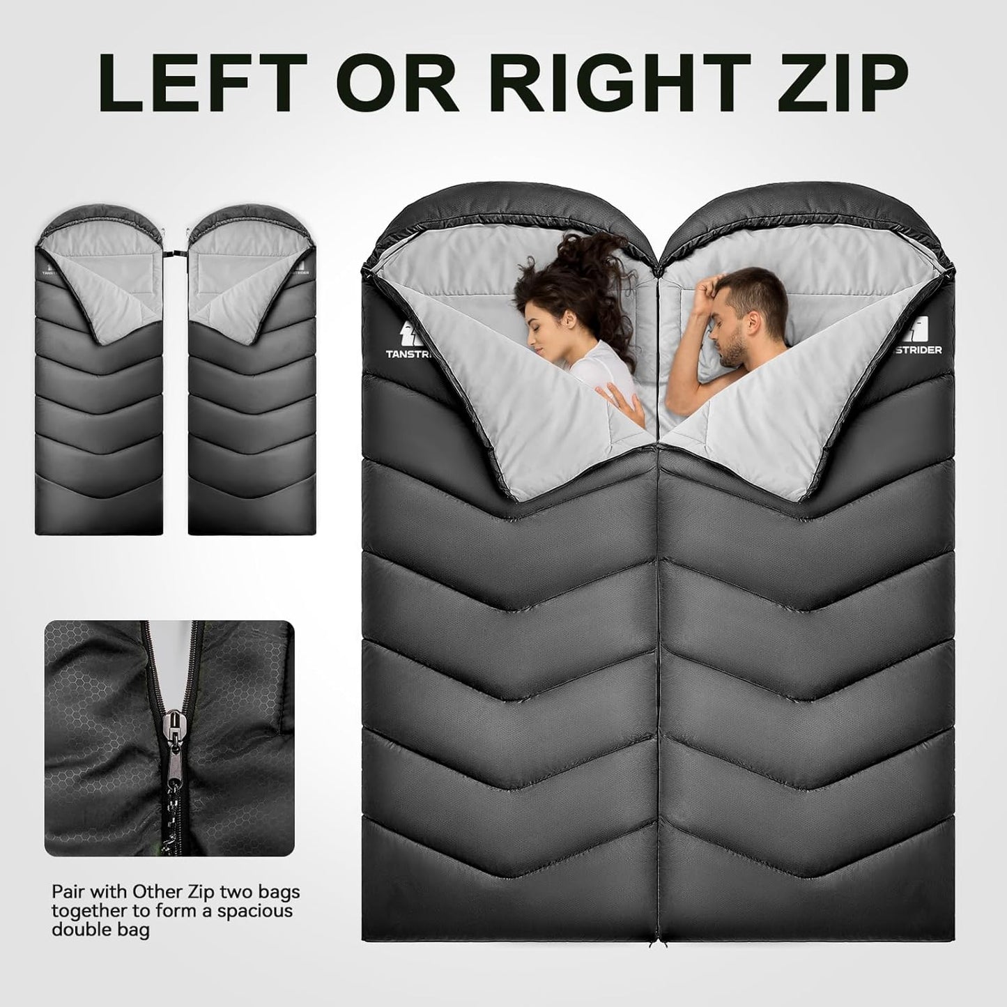 Sleeping Bags for Adults Cold Weather,Portable, Waterproof,Lightweight Camping Sleeping Bag for Tall Girls Boys with Compression Sack for Warm Camping, Hiking, Outdoor & Indoor