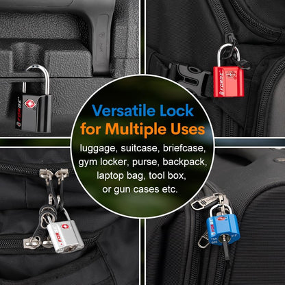 TSA Approved Luggage Locks, Ultra-Secure Dimple Key Travel Locks with Zinc Alloy Body