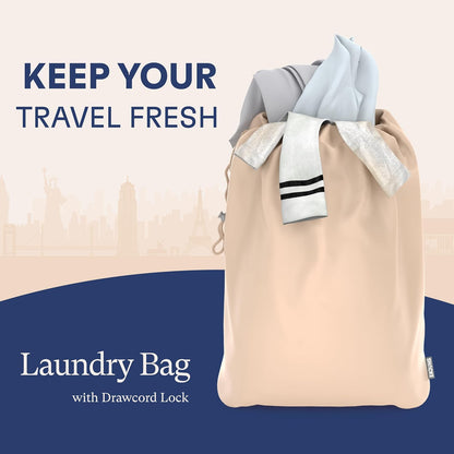 Shacke Premium 5 Packing Cubes Set - Lightweight Mesh Travel Luggage Organizers with Laundry Bag, 5-Piece Suitcase Storage System (Nude Biege)