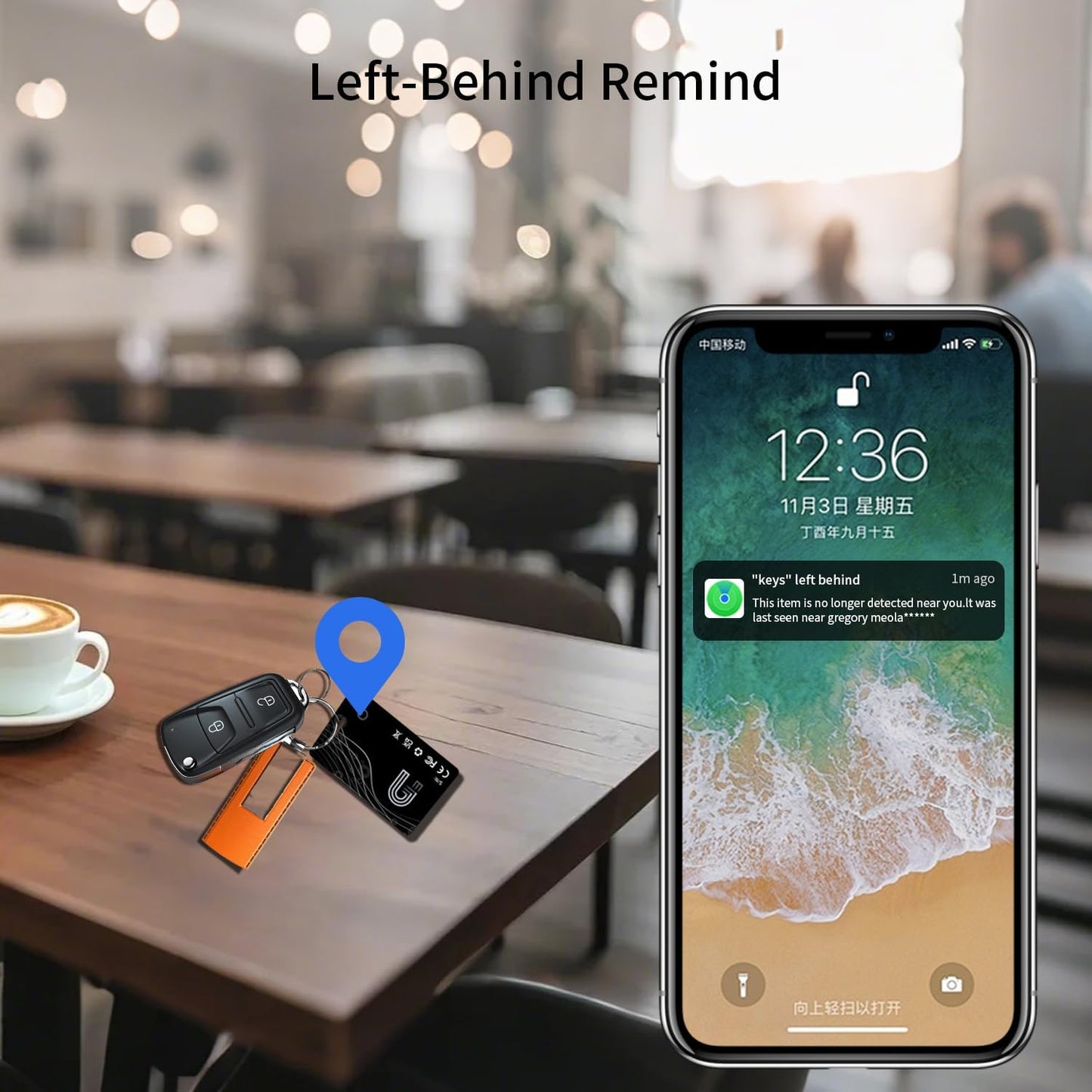 Wallet Tracker Card, Rechargeable Bluetooth Tracker with Apple Find My iOS Only Thin Wallet Finder GPS Tracker IP68 Waterproof Item Locator for Luggage, Keys, Bags, Passports and More